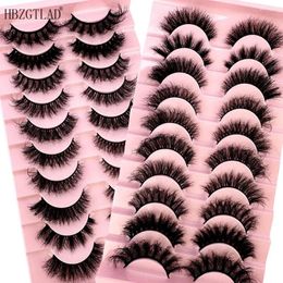 False Eyelashes 10Pairs Mix Lashes Mink Fluffy Dramatic 18mm Long Faux Wispy Fake Pack Look Like Extension