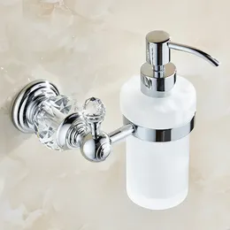 Liquid Soap Dispenser Crystal Bathroom Product Europe Antiqe Silver Include Frosted Glass Container Bottle L