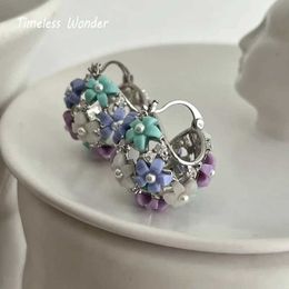 Stud Timeless Wonder Zirconia Geo Flower Ball Earrings Female Designer Jewelry Ins Fashion Bohemian Wedding Party Gothic Gift 2333 Q240517