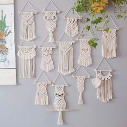 Tapestries Handmade Woven Tapestry Curtain Wall Hanging Tassel Restaurant Decoration Partition Door Home Background