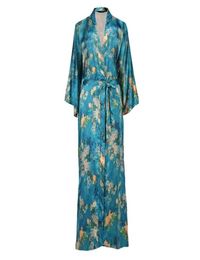 Women039s Sleepwear Large Size 3XL 4XL 5XL 6XL For Women Satin Spring Intimate Lingerie Print Flower Kimono Bathrobe Gown Home 1310216