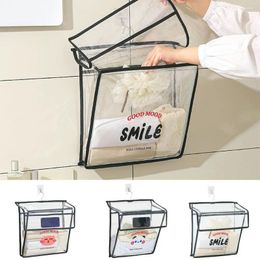 Storage Boxes PVC Bathroom Hanging Bag Foldable Transparent Toilet Clothes Hanger Dustproof Large Capacity Organiser For Home