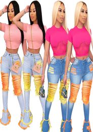 Women Bell Bottom Jeans Hole Denim Flared Long Pants Trousers Sexy Ripped Full Length Leggings Bodycon Streetwear Stylish Clothing7725379