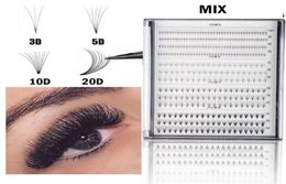 False Eyelashes Large Premade Volume Fans 0 07mm C Curl 812mm Fake False Lash Russian Eyelash Extensions Pre Made Faux 3D Mink3156580908