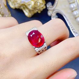 Cluster Rings Natural Ruby For Men Silver 925 Jewellery Luxury Gem Stones 18k Gold Plated Free Shiping Items