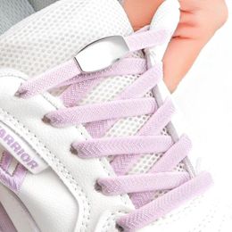 Shoe Parts Elastic No Tie Shoelaces Woven Flat Laces For Kids And Adult Sneakers Shoelace Quick Lazy Metal Lock Strings