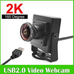 Webcams 2K Full HD Network Camera 160 degree Mini Metal Box UVC OTG USB Video Camera with 5MP 1.8mm Lens for Live Teaching J240518