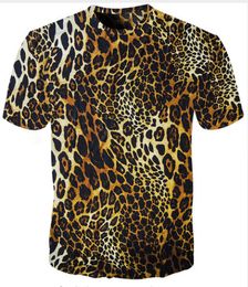 Summer Style Newest Fashion MensWomens Leopard Funny 3D Print Casual TShirt ABCQ001952180256