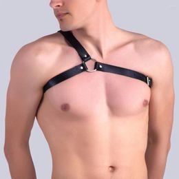 Bras Sets Men Harness Gothic Pu Leather Adjustable Studded Decor Women Fashion Belt Bondage Lingerie