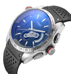 Super Master design men chronograph watch luxury military sports mens watches rubber strap carrere style quartz wristwatch top bra4010916