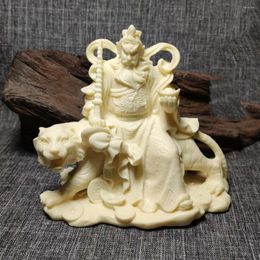 Decorative Figurines Ivory Fruit Wu Caishen Like Riding Tiger Five Roads The God Of Wealth Home Dedicated Living Room Craft Decorations
