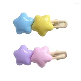 Hair Accessories Sweet Clip Chubby Star Shape Duckbill Hairpin Candy Color For Ponytail Bangs Hairpins Teenagers Child