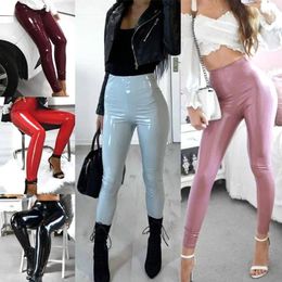 Women's Pants Women Tight Trouser Autumn Winter Thin Velvet Pu Leather Female Sexy Elastic Stretch Faux Skinny Pencil Pant