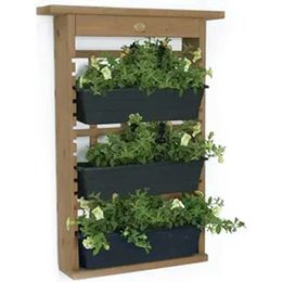 Planters Pots Decorative indoor or outdoor grid with 3 vertical wall hanging plants and drainage inserts for flowers herbs impuritiesQ240517