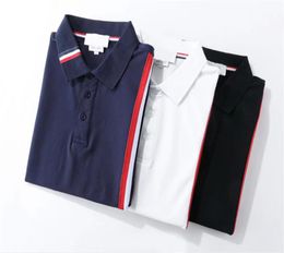 2022 Business Casual Polo shirt tshirt Men Sleeve Stripe Slimmer Manly Society Men039s Fashion Checked Colour chooes 782574336