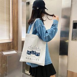 Storage Bags Eco Friendly Canvas Shopping Bag Portable Foldable Casual Cotton Cloth Tote Supermarket Mall Shoulder Grocery