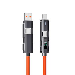 Digital data cable TypeC four in one silicone PD fast charging cable, one to four USB Android phone charging cable