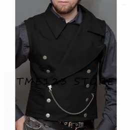 Men's Vests Serge Suit Vest Retro Slim Fit Single-Breasted Sleeveless Jackets Victorian Style Man Wedding Chaleco Hombre