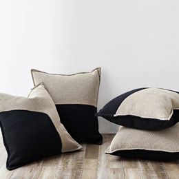 Pillow Nordic Simplicity Sofa Covers Patchwork Beige Black Waist Pillowcases Geometric Cases Modern