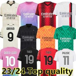 Soccer Jerseys AC M Milan Adult soccer jerseys 2023 2024 REBIC THEO REIJNDERS KESSIE DE KETELAERE RAFA LEAO GIROUD PULISIC football shirts men fourth kit Uniformi