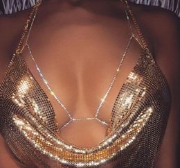 Sexy Crystal body chain women Fashion body chain bra Harness Sparkle Beach Bikini Chain Body Jewelry 367832 ps04979267566