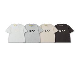 21ss USA Europe Flocking Vintage Tee Men t shirt Spring Summer Women Oversize Street skateboard Casual cotton Tshirt5854631