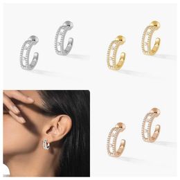 Stud S925 Sterling Silver Womens Earrings Set with Zircon Luxury Jewelry Holiday Gift Free Shipping Q240517