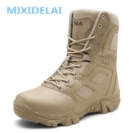 Mixedelai Size 39-47 Desert Tactical Mens Boots Wear resistant Military Boots Mens Waterproof Outdoor Hiking Mens Combat Ankle Boots 240510
