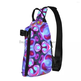 Backpack Hippie Shoulder Bags Blue Pink And Yellow Streetwear Chest Bag Sports Outdoor Sling Phone Graphic Crossbody