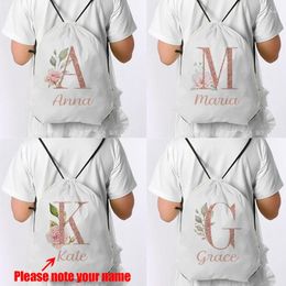 Shopping Bags Custom Name String Bag Travel Outdoor Organiser Pack Swimming Sports Drawstring Backpack Children Birthday Party Favours