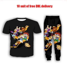 New Fashion WomenMens Cartoon Rugrats 90039s Art Funny 3d Print TShirt Jogger Pants Casusal Tracksuit Sets DF61276330