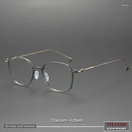 Sunglasses Frames Korean Style Ultra-Light 7g Titanium And Ultem Frame Jelly Color 140mm Size For Men Women Eyeglasses Don't Pick Face Shape