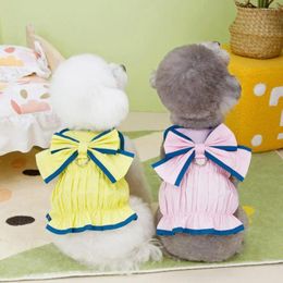 Dog Apparel 1Pc Soft Pet Summer Skirt Easy To Wear With Bow Dress Bowtie Decor Princess For Puppy Cat