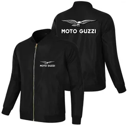Men's Jackets Black Sports Large Size Trendy Zipper Loose Motorcycle Guzzi Logo European And American Jacket Clothing