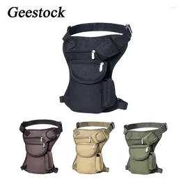 Waist Bags Geestock Men's Canvas Drop Leg Bag Military Motorcycle High Quality Messenger Shoulder Belt Hip Bum Fanny Pack