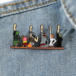 Japanese one piece characters friends enamel pin childhood game movie film quotes brooch badge Cute Anime Movies Games Hard Enamel Pins