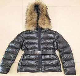 Womens Black Puffer Down Jacket Winter Coats Designer Padded Hood Coat With Fur Trim2396905