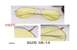 New Fashion pilot Style Vintage Aviation Sunglass Metal evolve Brand Design Sun Glasses Oculos De Sol gafas uv400 glass lens size 5853999