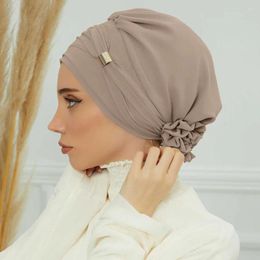 Ethnic Clothing Muslim Solid Instant Turban Hat Hijab Women Caps Islamic Bandana Bonnet Fashion