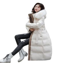 Women039s Trench Coats Women Winter Hooded Faux Fur Collar Big Pocket XLong Belted Coat Mom39s Puffer Jacket Cotton Padded 2632945