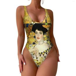 Women's Swimwear Elegant Ladies Swimsuit Sexy Woman In Gold One Piece Stylish Bodysuit Pool Rave Push Up High Cut Bathing Suits