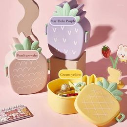 Dinnerware Cute Pineapple-shaped Candy Box Children's Compartmentalised Nuts Small Organisation Storage Container Portable Lunch