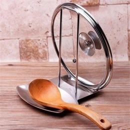 Kitchen Storage Accessories Pot Stove Holder Cover Soup Multifunctional Tools Rack Stainless Steel Spoon Shelf Home