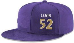 Snapback Hats Custom any Player Name Number 52 Lewis Ravens hat Customized ALL Team caps Accept Custom Made Flat Embroidery Logo 8290437