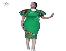 Customized African Print ClothingRuffle Sleeve Knee Dress Summer Women Party Dresses Plus Size African Clothing 6XL BRW WY24097450802