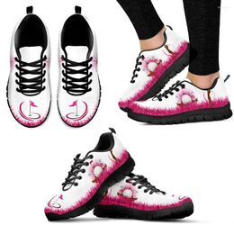 Casual Shoes INSTANTARTS Pink Golf Course Design Sneakers Comfortable Game Sports/love Zapatos Planos De Mujer