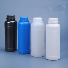 Storage Bottles 3pcs 1000ml Round Plastic Bottle With Lid Food Grade HDPE Material Hydrosol Liquid Lotion Container 1Pcs