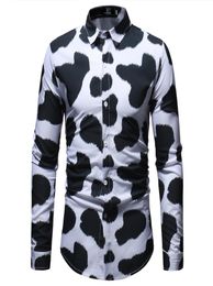 3D Cow Pattern Print Long Sleeve Shirt Men 2020 New Slim Fit Mens Dress Shirts Casual Button Down Camisas Para Hombre 3XL8681228