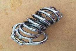 New Stainless Steel Male Device Cock Cage with Flexible Curve Cock Ring Adult Bondage Toys for BDSM Games5730900