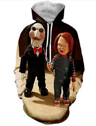 Horror Movie Character Chucky 3D Print Fashion Hoodies WomenMen039s Casual Clown Hooded Sweatshirt J886388925